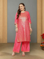 Sztori Plus Size Printed Regular Kurta with Palazzos | Grocsy