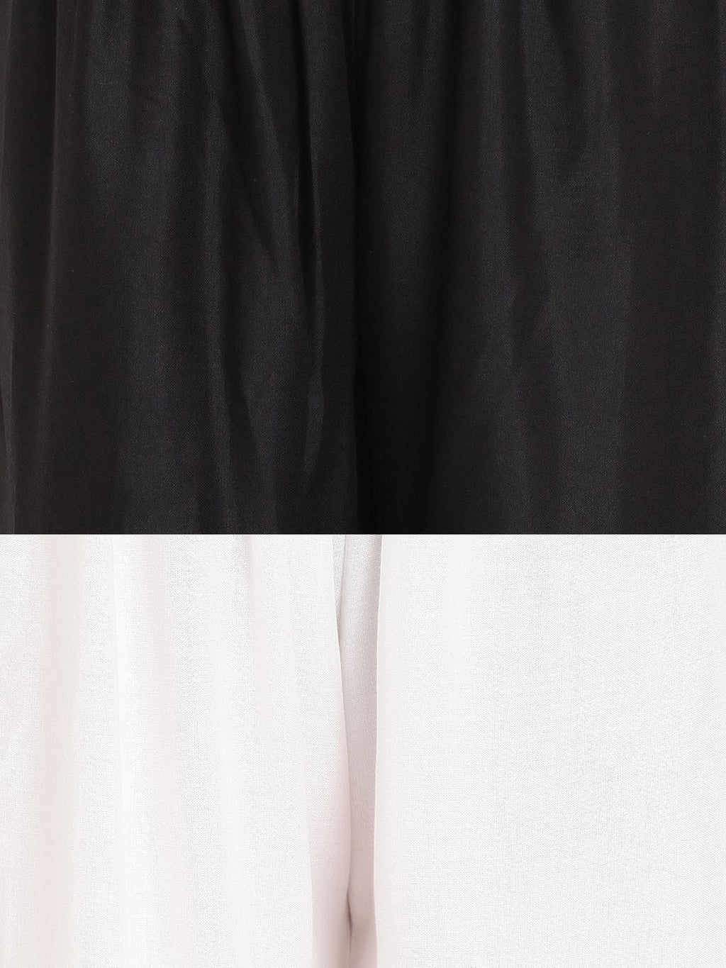 TAG 7 Women Pack Of 2 White & Black Solid Flared Palazzos | Grocsy