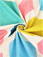 Home Sizzler Blue & Yellow Geometric 210 TC Single Bedsheet with 1 Pillow Covers | Grocsy