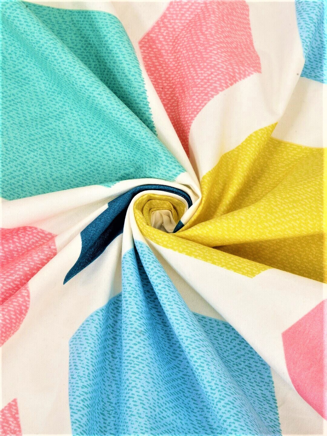 Home Sizzler Blue & Yellow Geometric 210 TC Single Bedsheet with 1 Pillow Covers | Grocsy