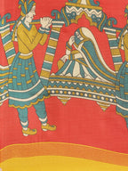 Saree Mall Mustard Yellow & Blue Printed Saree | Grocsy