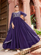 Joban Fashion Wine Readymade Dress With Sequins embroidery Work | Grocsy