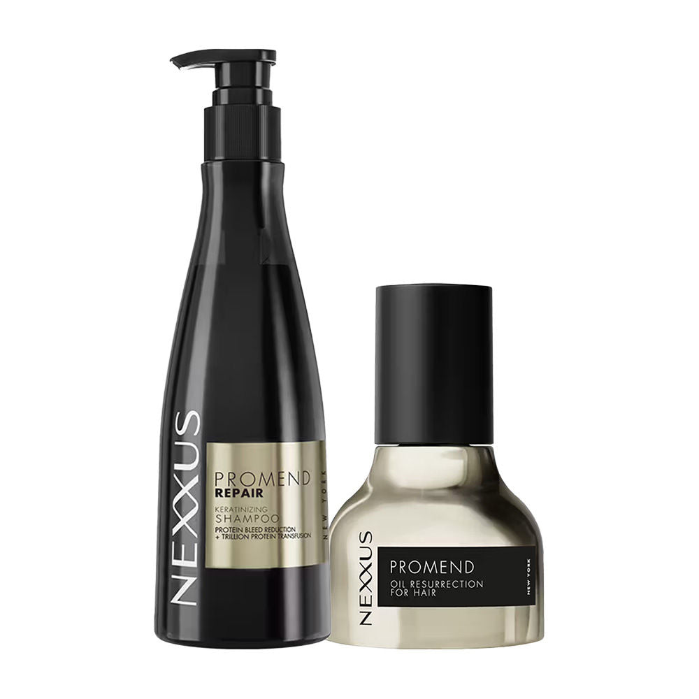 Nexxus Promend Repair Keratinizing Shampoo + Repair Oil Serum Combo | Grocsy
