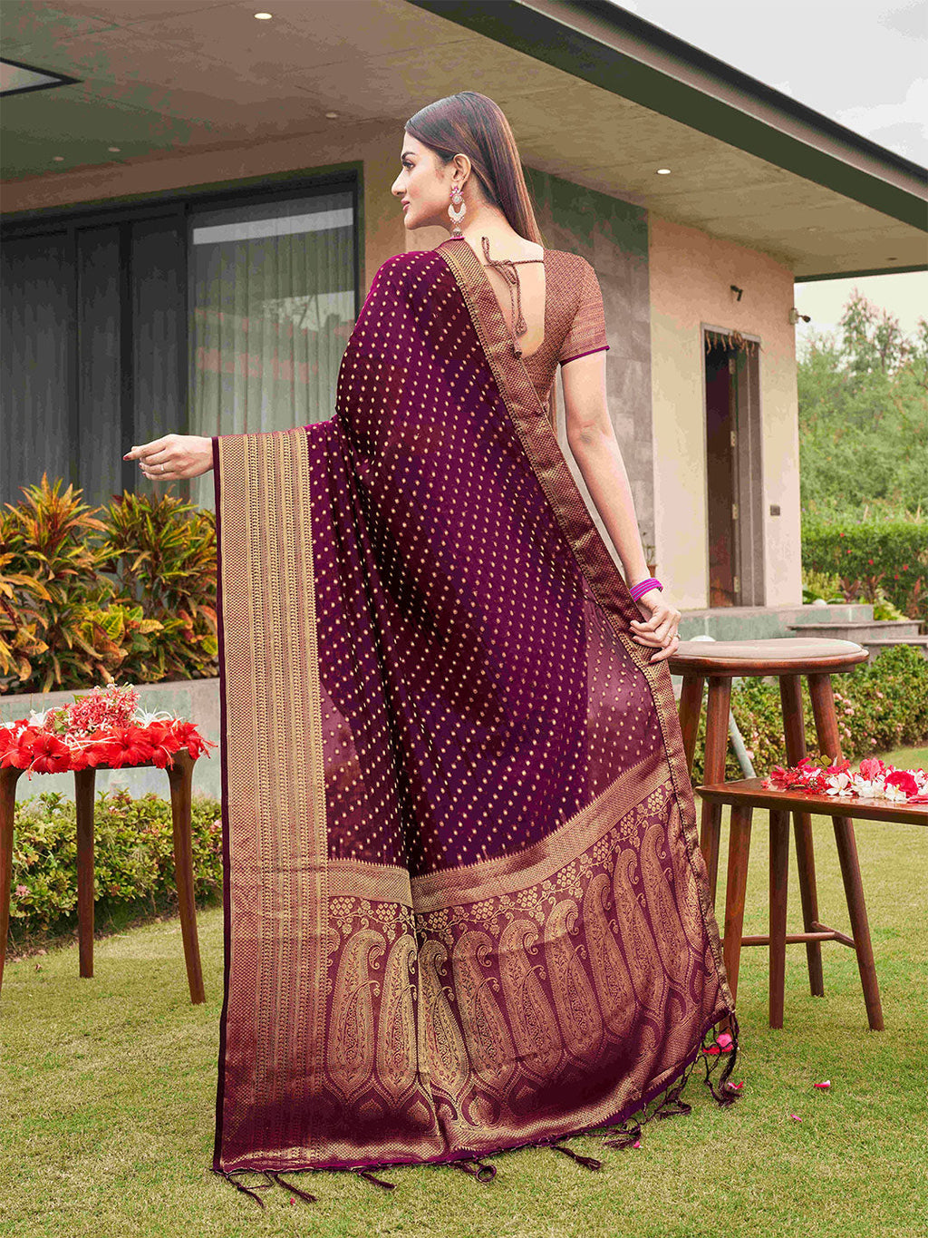 Tikhi Imli Embellished Zari Art Silk Saree | Grocsy