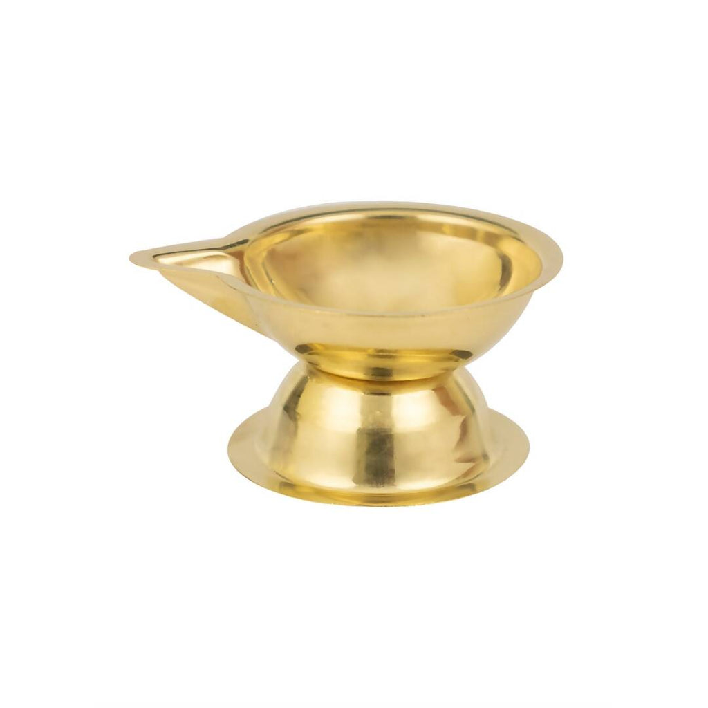 Spillbox Gold-Toned Brass Diya Stand Pooja Essential | Grocsy
