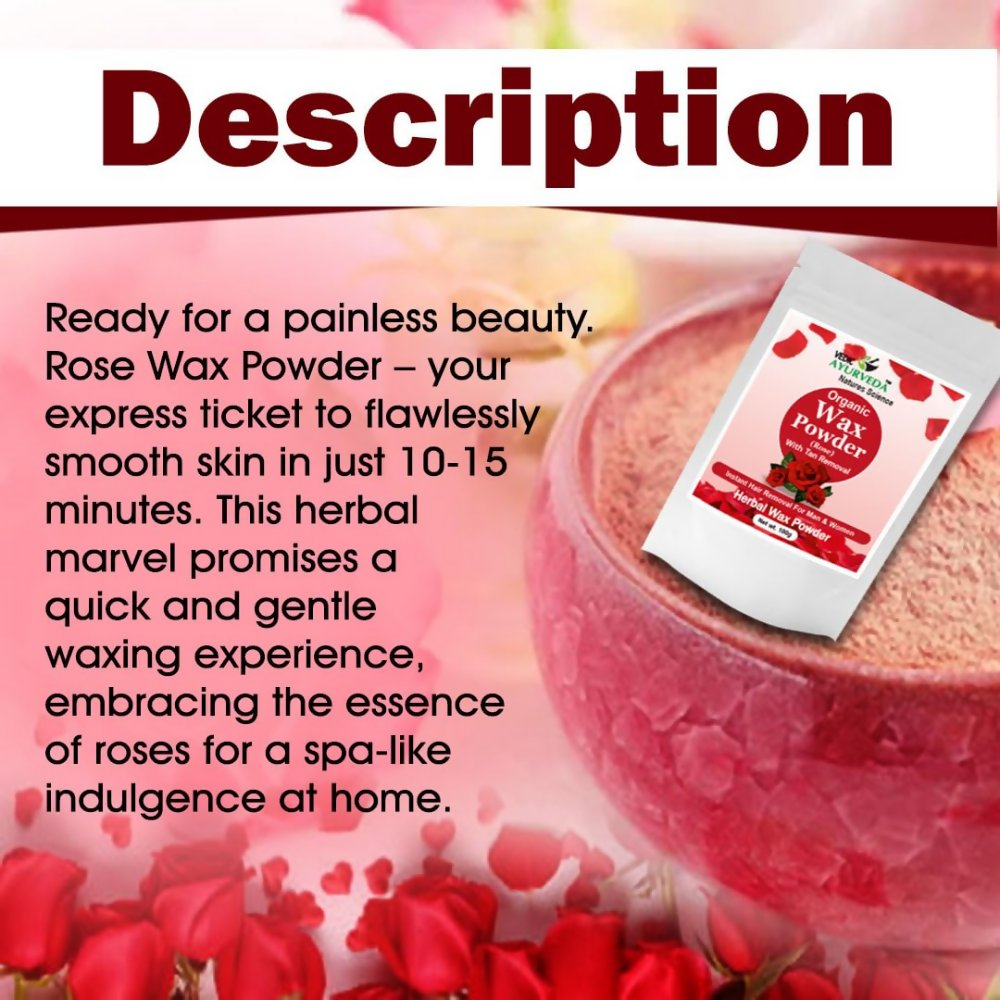 VedicAyurveda Herbal Wax Powder - Rose | Grocsy