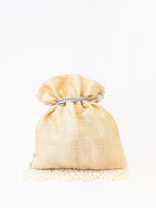 NR By Nidhi Rathi Cream-Coloured & Gold-Toned Embellished Potli Clutch