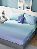 Nautica Bradford Green & Blue 160 TC Pure Cotton King Bedsheet & 2 Pillow Covers | Grocsy