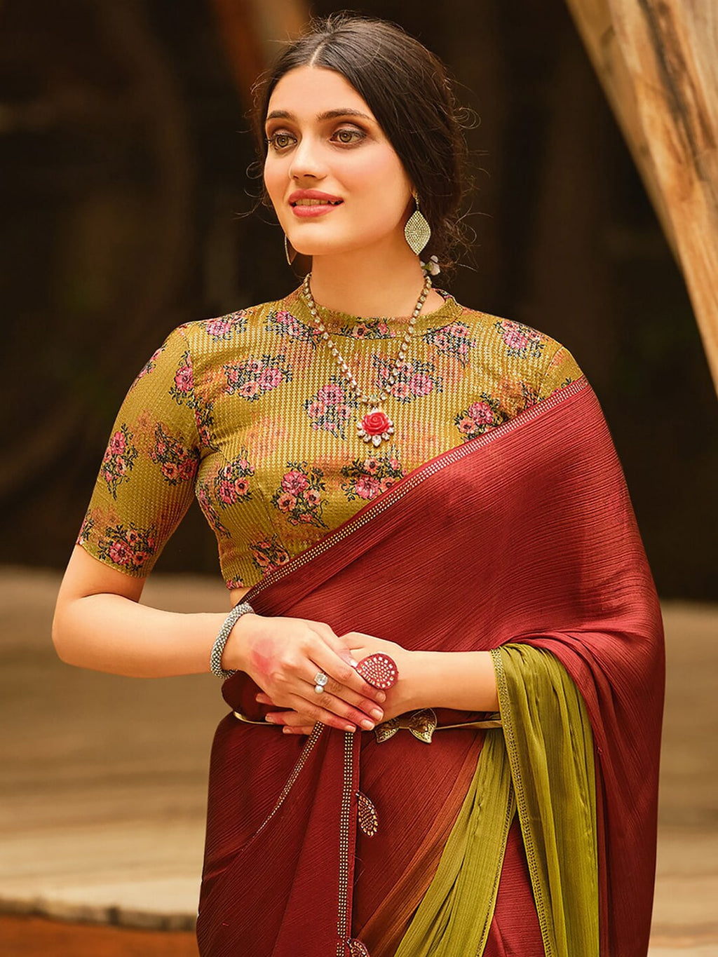 Saree Mall Ombre Beads and Stones Sarees | Grocsy