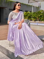 Tikhi Imli Lavender Embellished Saree | Grocsy