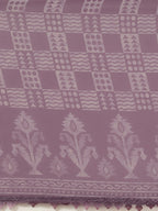 Tikhi Imli Mauve Batik Saree With Chikankari Lace | Grocsy