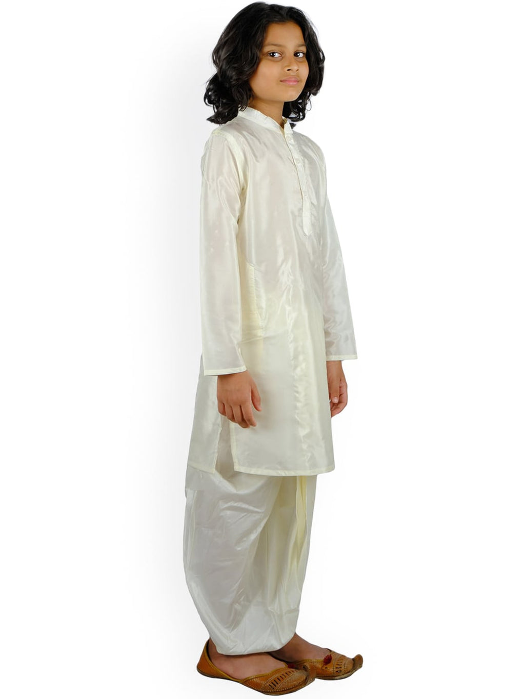 Sethukrishna Boys Cream-Coloured Kurta with Dhoti Pants | Grocsy