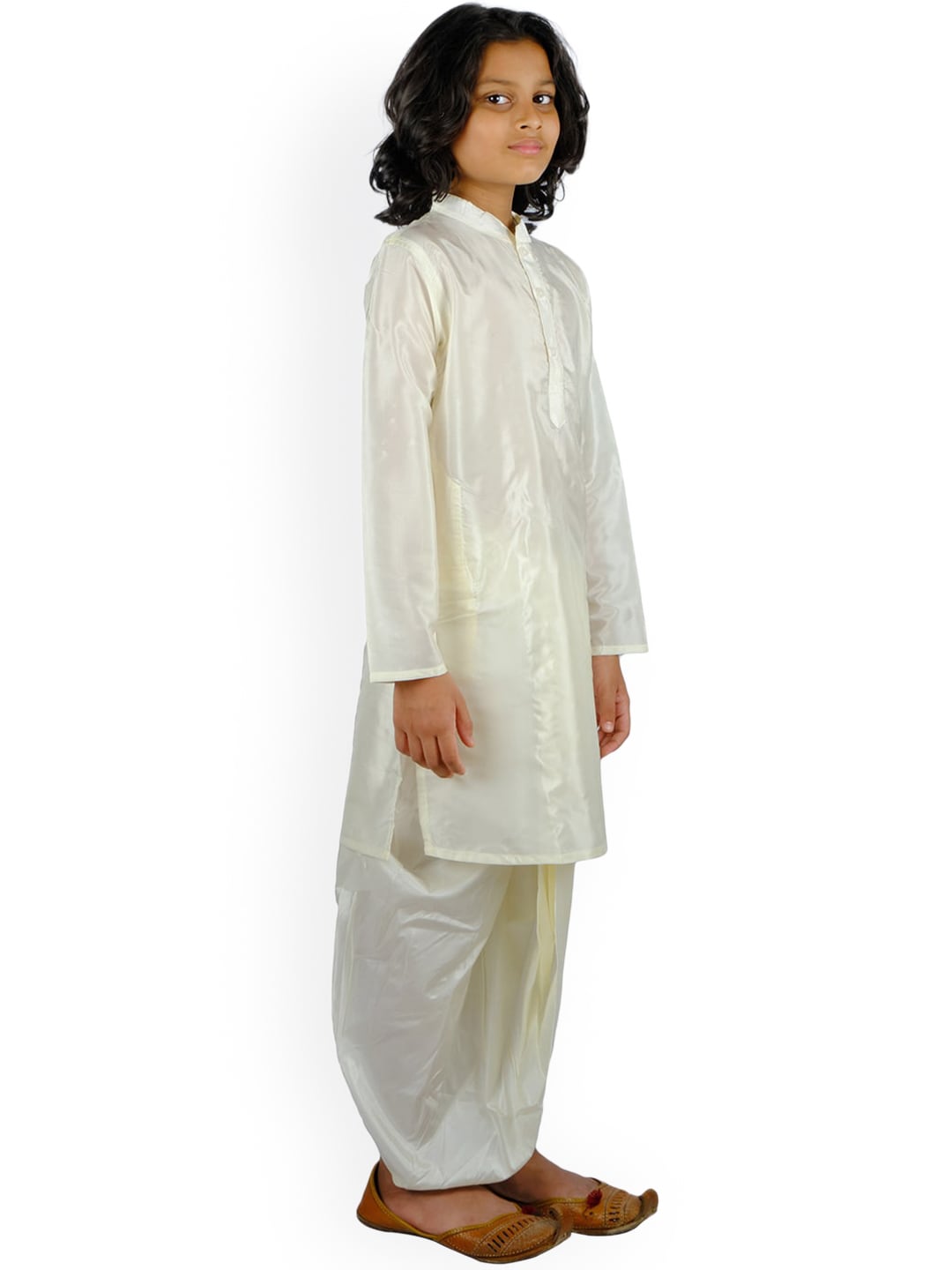 Sethukrishna Boys Cream-Coloured Kurta with Dhoti Pants | Grocsy