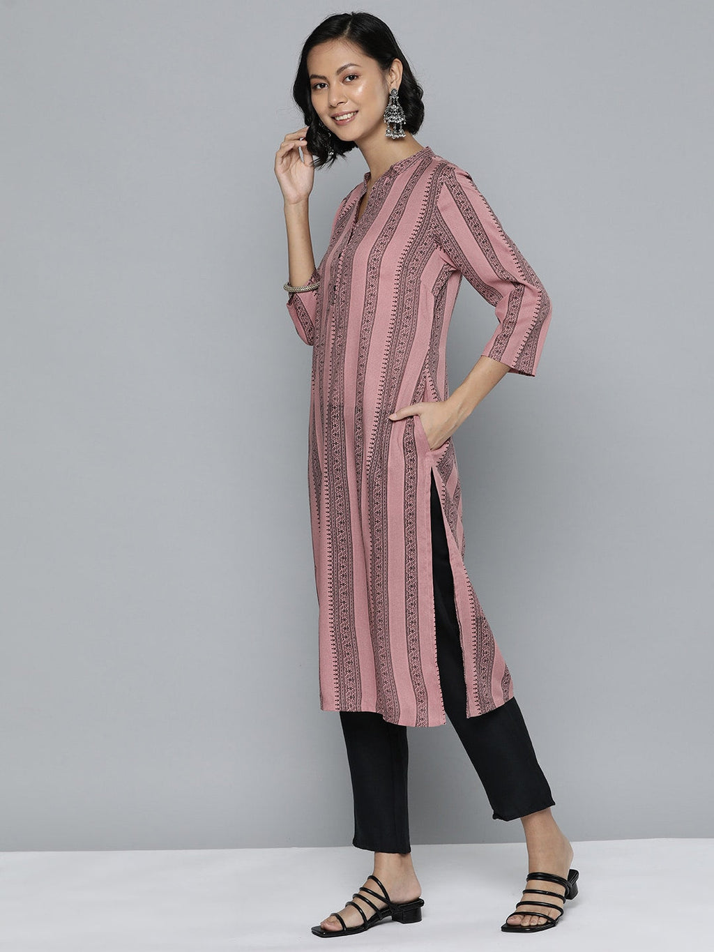 HERE&NOW Women Ethnic Motifs Printed Kurta | Grocsy