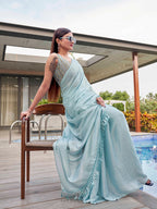 Tikhi Imli Woven Design Satin Ready to Wear Saree | Grocsy