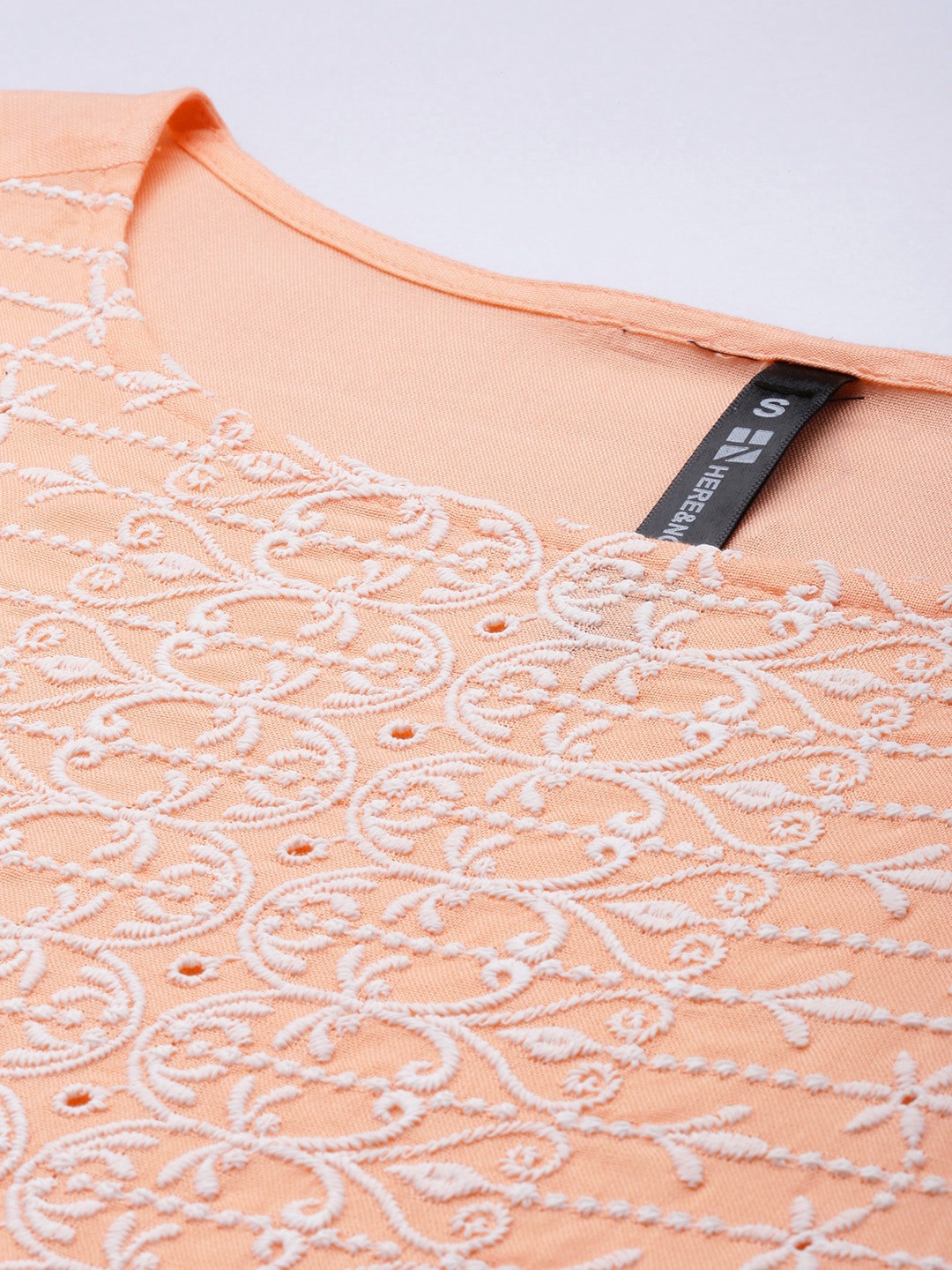 HERE&NOW Women Ethnic Motifs Embroidered Pastels Kurta | Grocsy