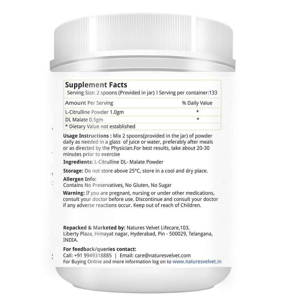 Nature's Velvet L-Citrulline DL-Malate Powder | Grocsy