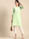 Sangria Women Ethnic Motifs Embroidered Mirror Work Kurta | Grocsy