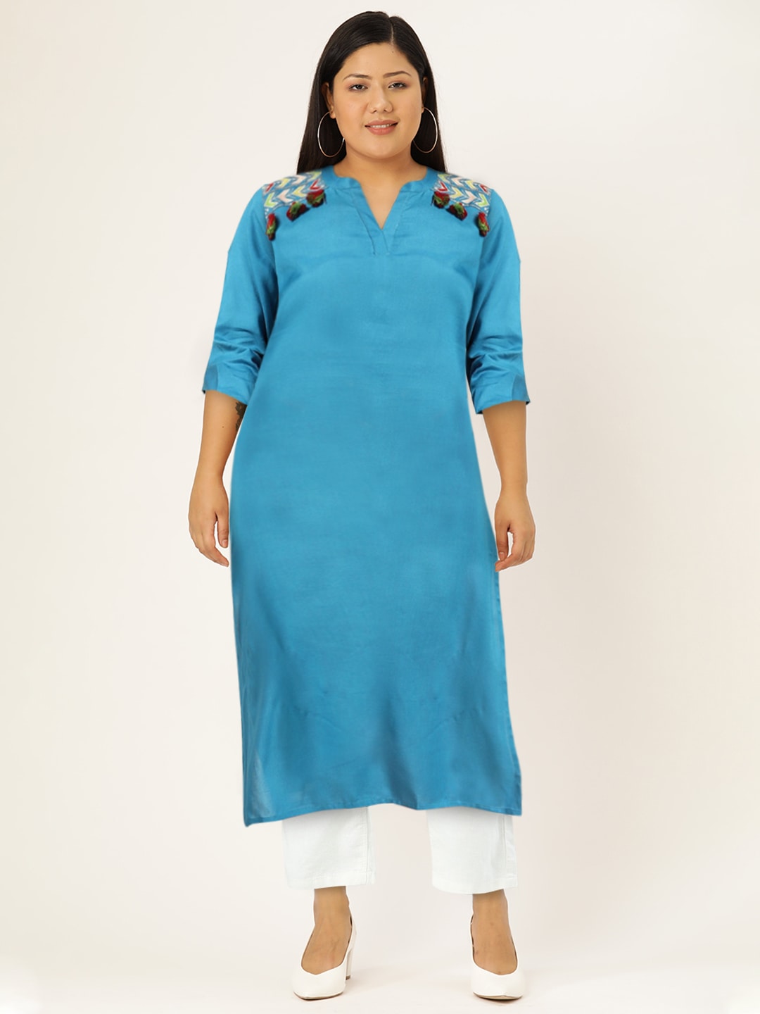 Sangria Women Tassel Detail Straight Kurta with Pocket | Grocsy