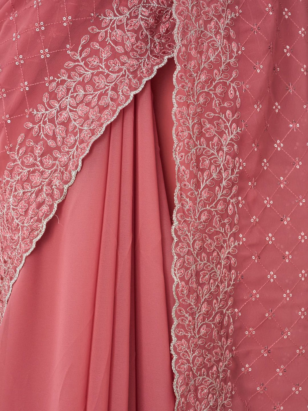 kasee Embroidered Poly Georgette Saree | Grocsy