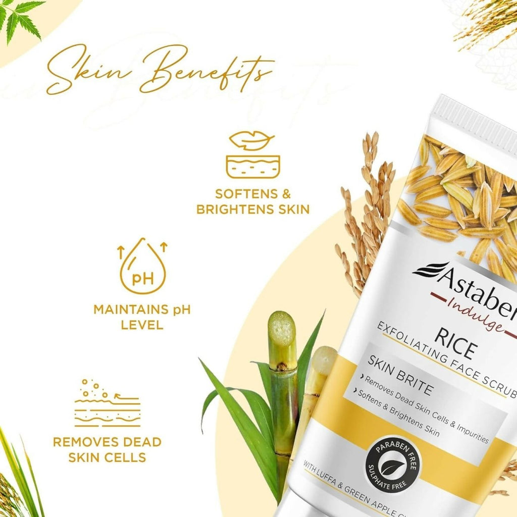 Astaberry Indulge Rice Exfoliating Face Scrub | Grocsy