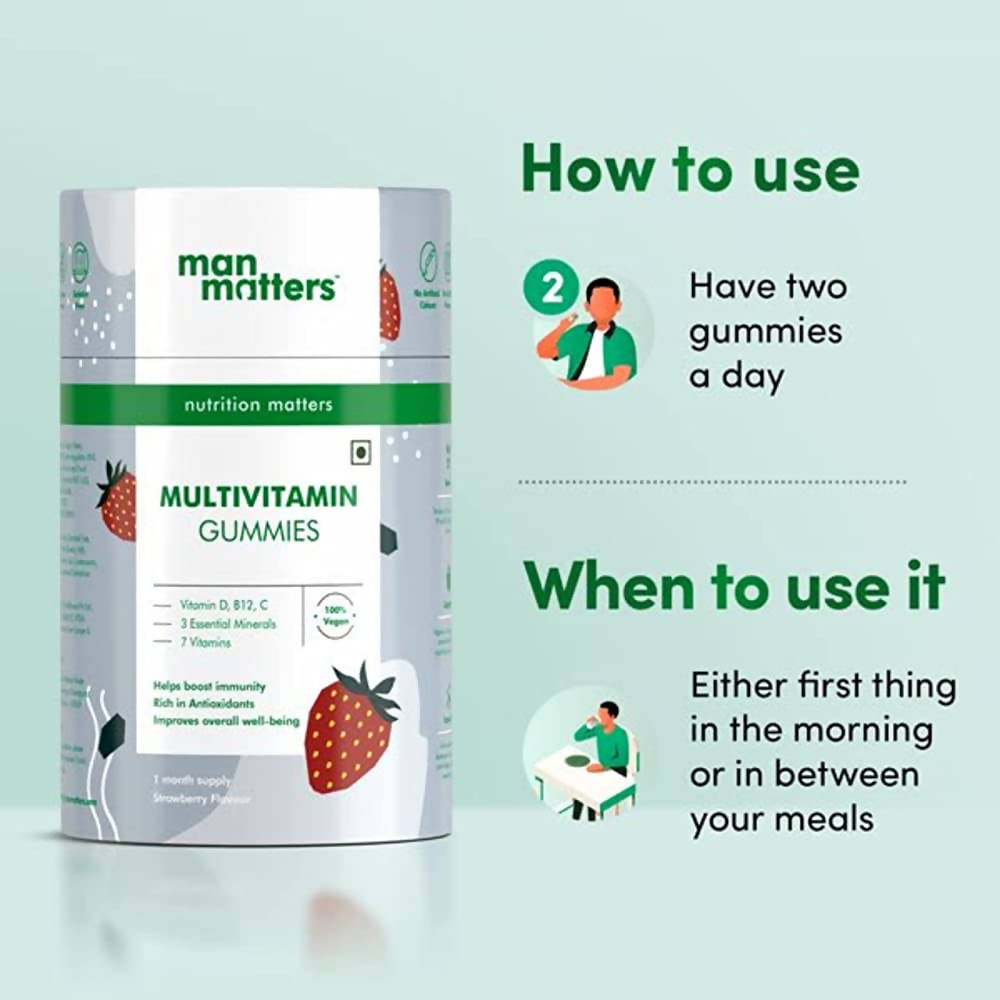 Man Matters Multivitamin Gummies For Men - Strawberry Flavor | Grocsy