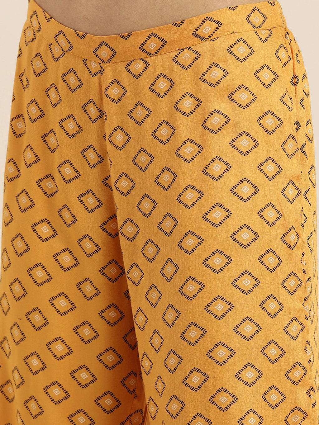 Sangria Women Yellow & Black Pure Cotton Kurta with Salwar | Grocsy