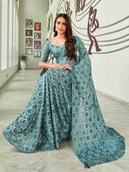 Tikhi Imli Geometric Woven Design Saree | Grocsy