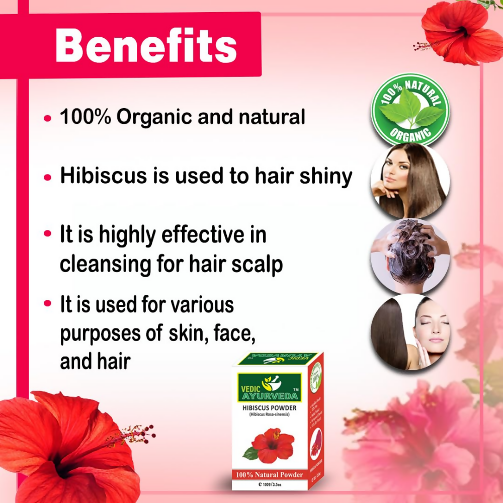 VedicAyurveda Bhringraj Leaf Powder and Hibiscus Powder | Grocsy