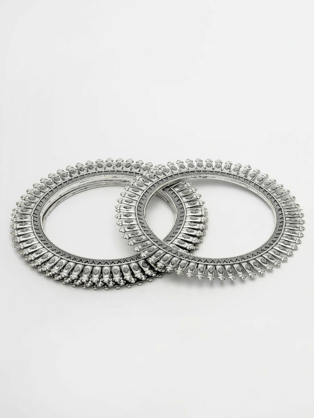 NVR Women's Set of 4 Silver-Plated German Silver Oxidised Bangles