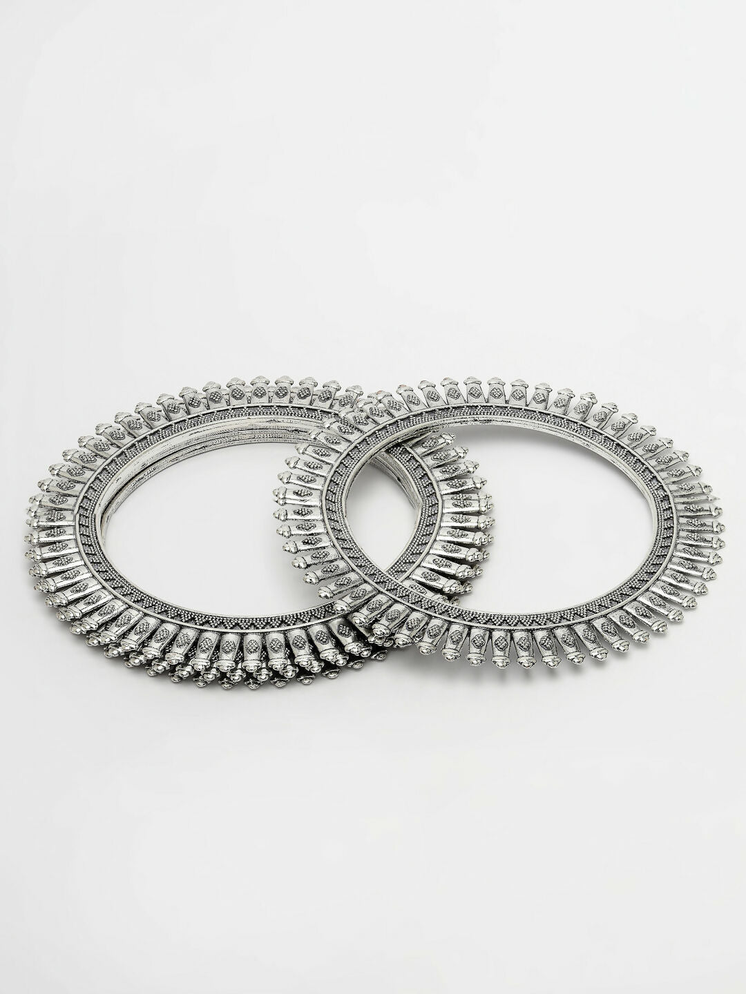 NVR Women's Set of 4 Silver-Plated German Silver Oxidised Bangles