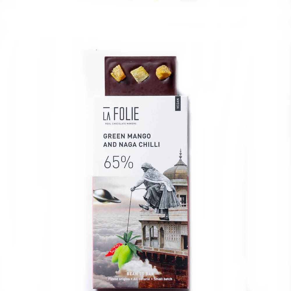 La Folie Green Mango And Naga Chilli Chocolate | Grocsy