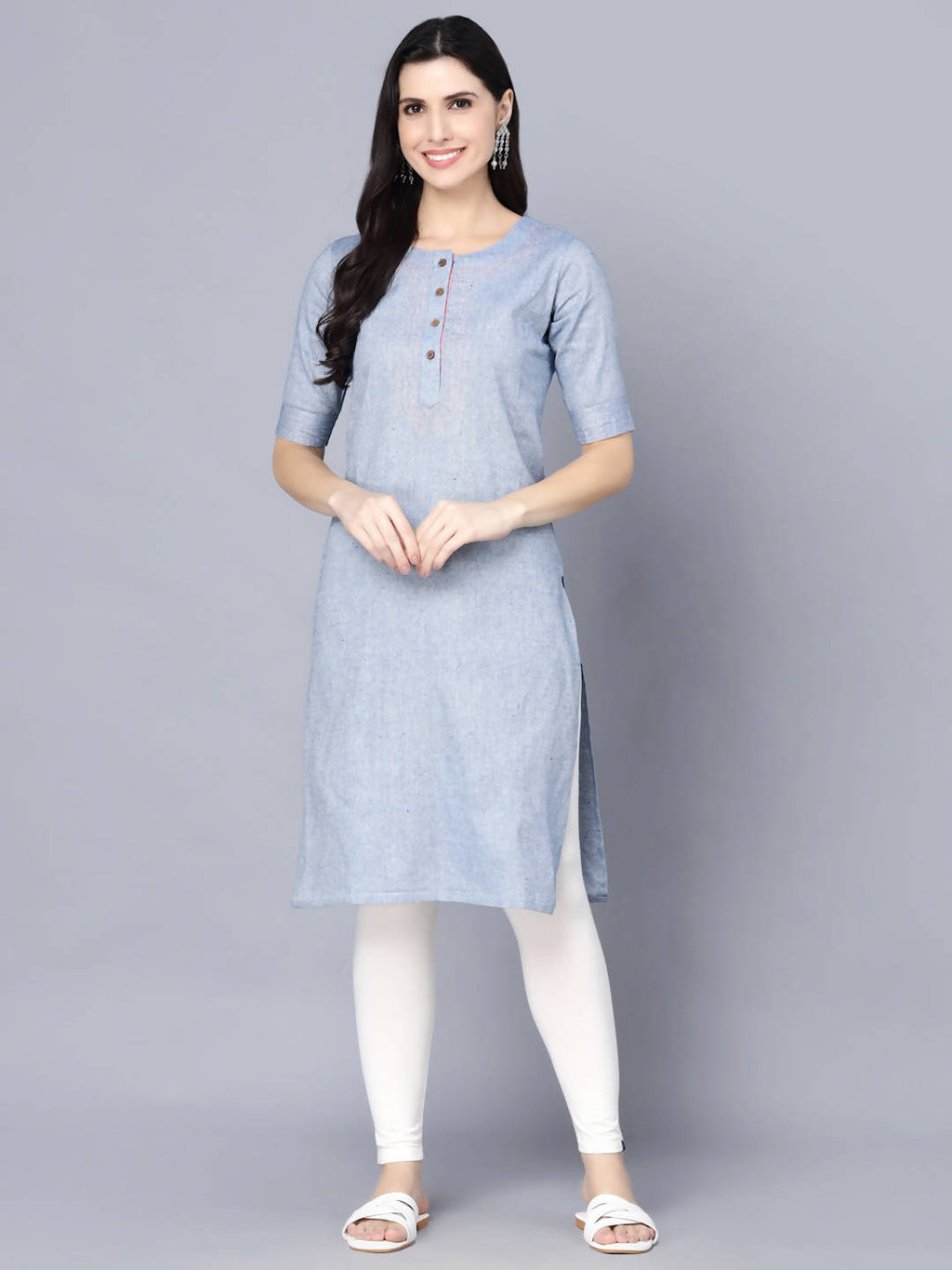 Myshka Women Blue Kurta | Grocsy