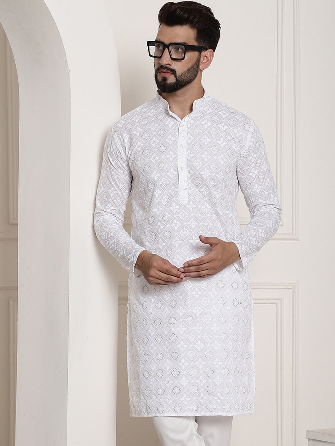 Sojanya Printed Chikankari Kurta | Grocsy