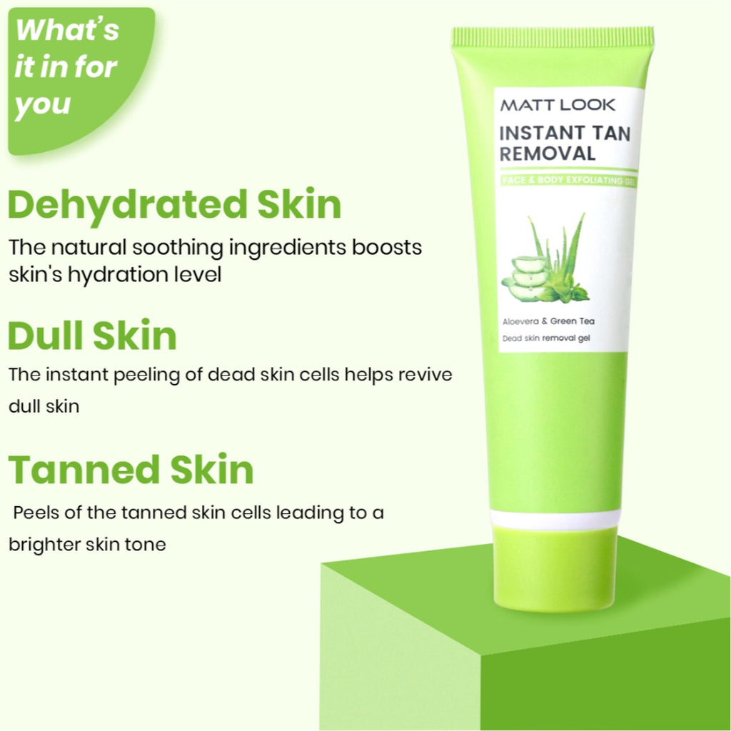 Matt Look Instant Tan Removal With Aloevera & Green Tea | Grocsy