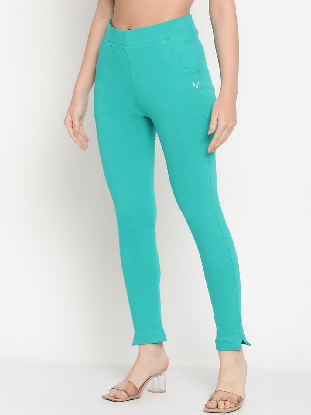 TAG 7 Women Turquoise Blue Solid Kurti Pant | Grocsy