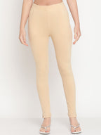 TAG 7 Women Beige & Maroon Pack of 2 Straight Fit Ankle-Length Leggings | Grocsy