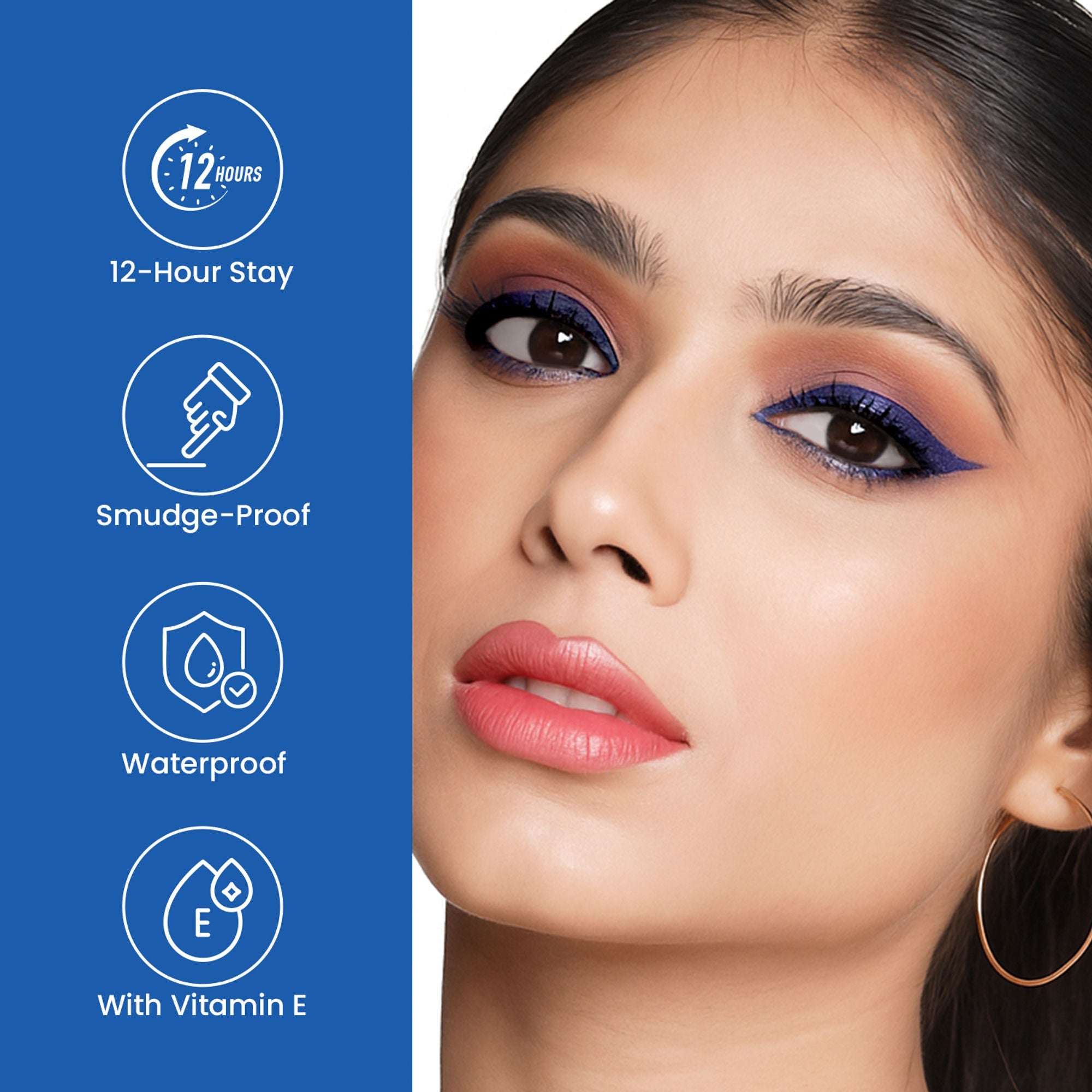 Swiss Beauty Intense Gel Kajal 12-Hour Stay Smudge-Proof with Sharpener - 8904325004427_04electricblue | Grocsy