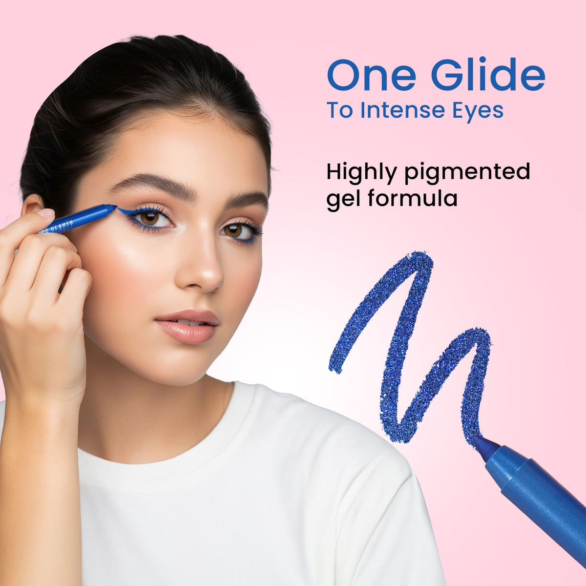 Swiss Beauty Intense Gel Kajal 12-Hour Stay Smudge-Proof with Sharpener - 8904325004427_04electricblue | Grocsy