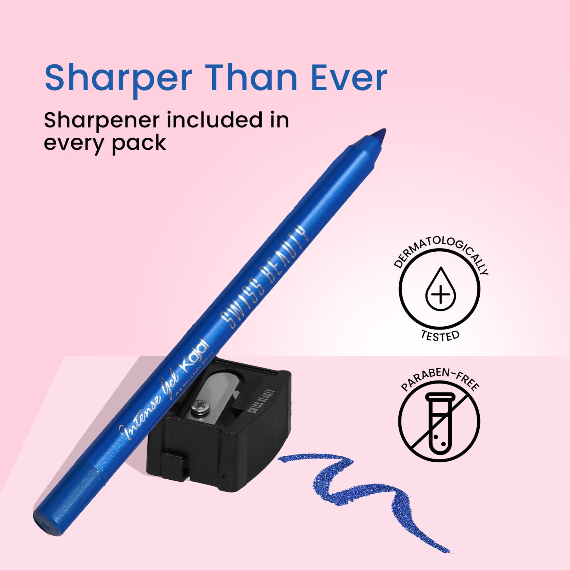 Swiss Beauty Intense Gel Kajal 12-Hour Stay Smudge-Proof with Sharpener - 8904325004441_11turquoise | Grocsy