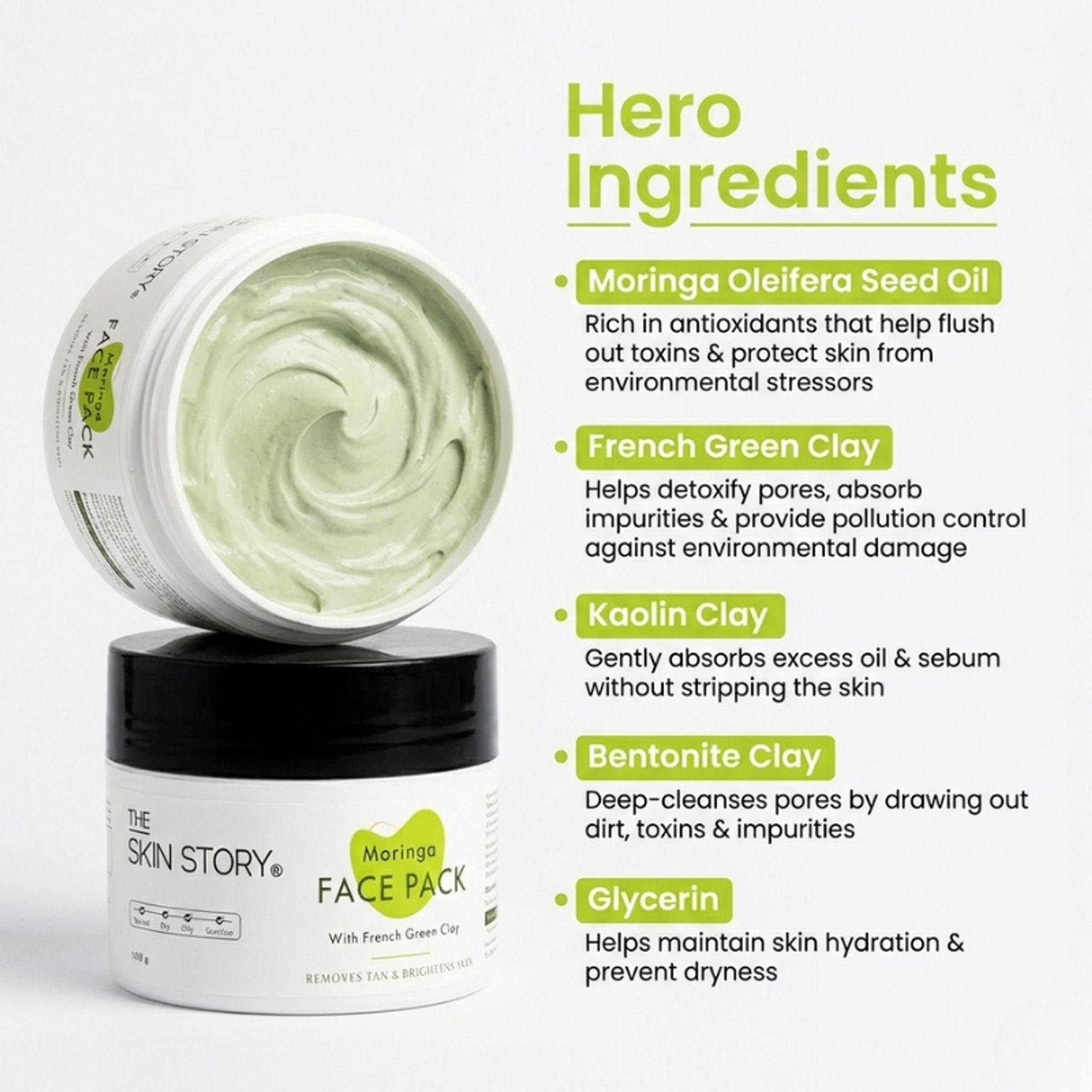 The Skin Story Moringa Face Pack For Deep Cleansing | Grocsy