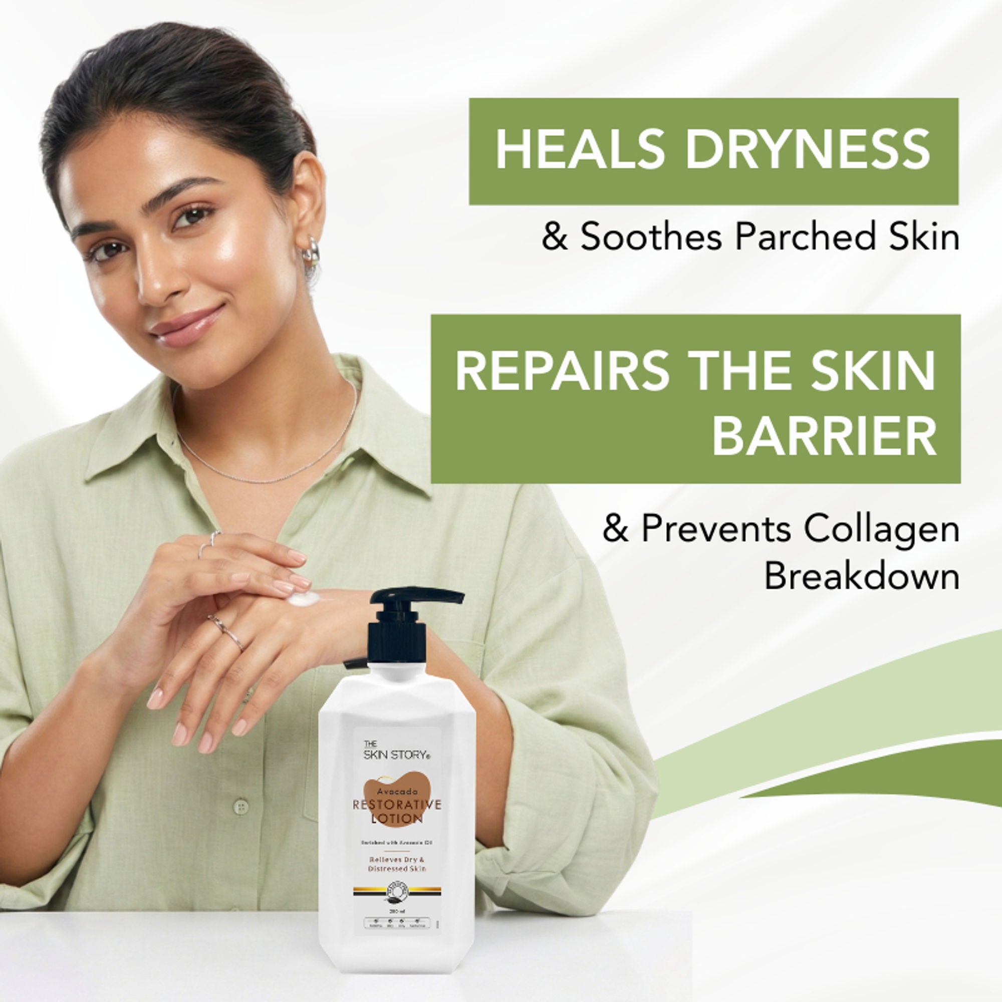 The Skin Story Avocado Moisturizing & Brightening Body Lotion For Dry Skin - Shea Butter Niacinamide | Grocsy