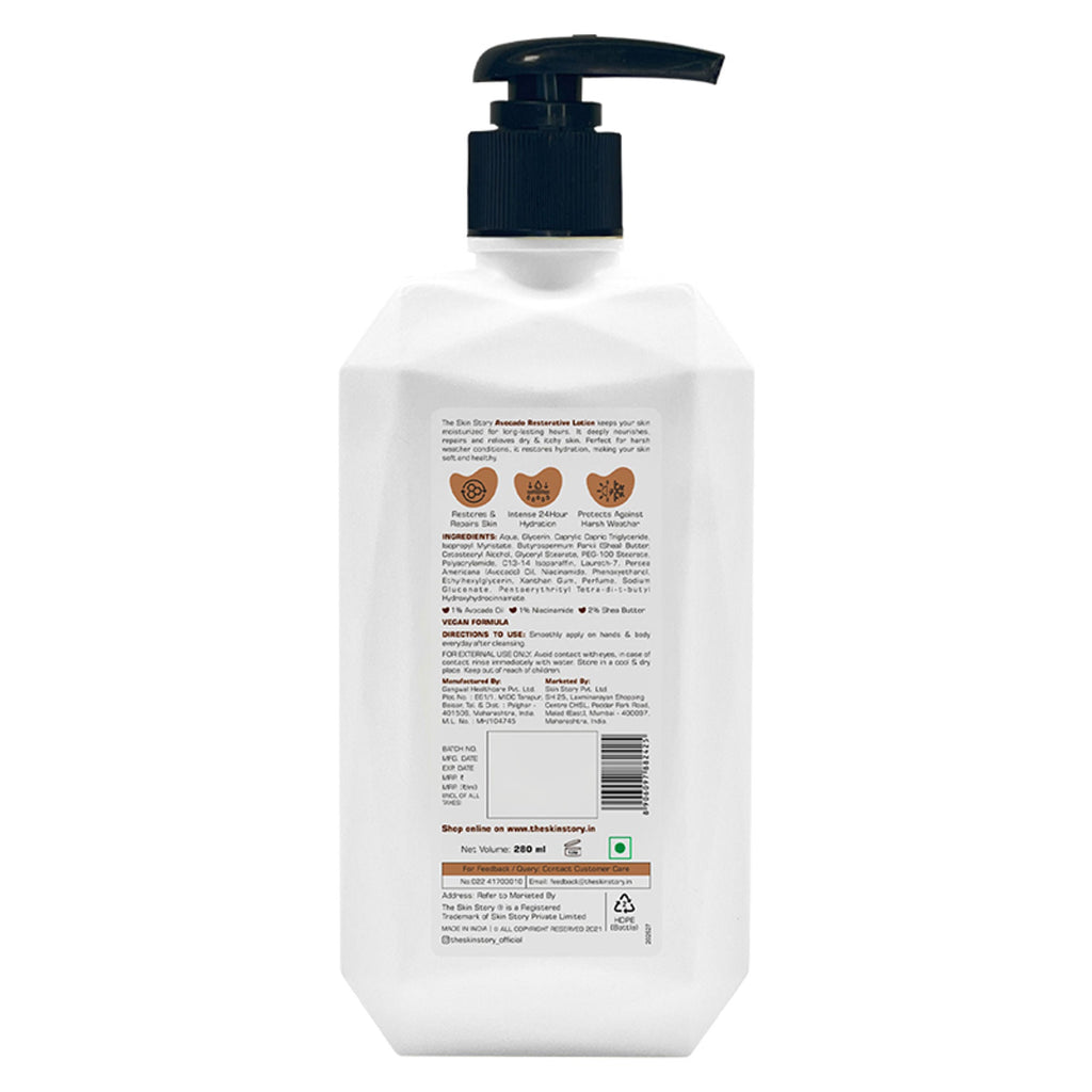 The Skin Story Avocado Moisturizing & Brightening Body Lotion For Dry Skin - Shea Butter Niacinamide | Grocsy