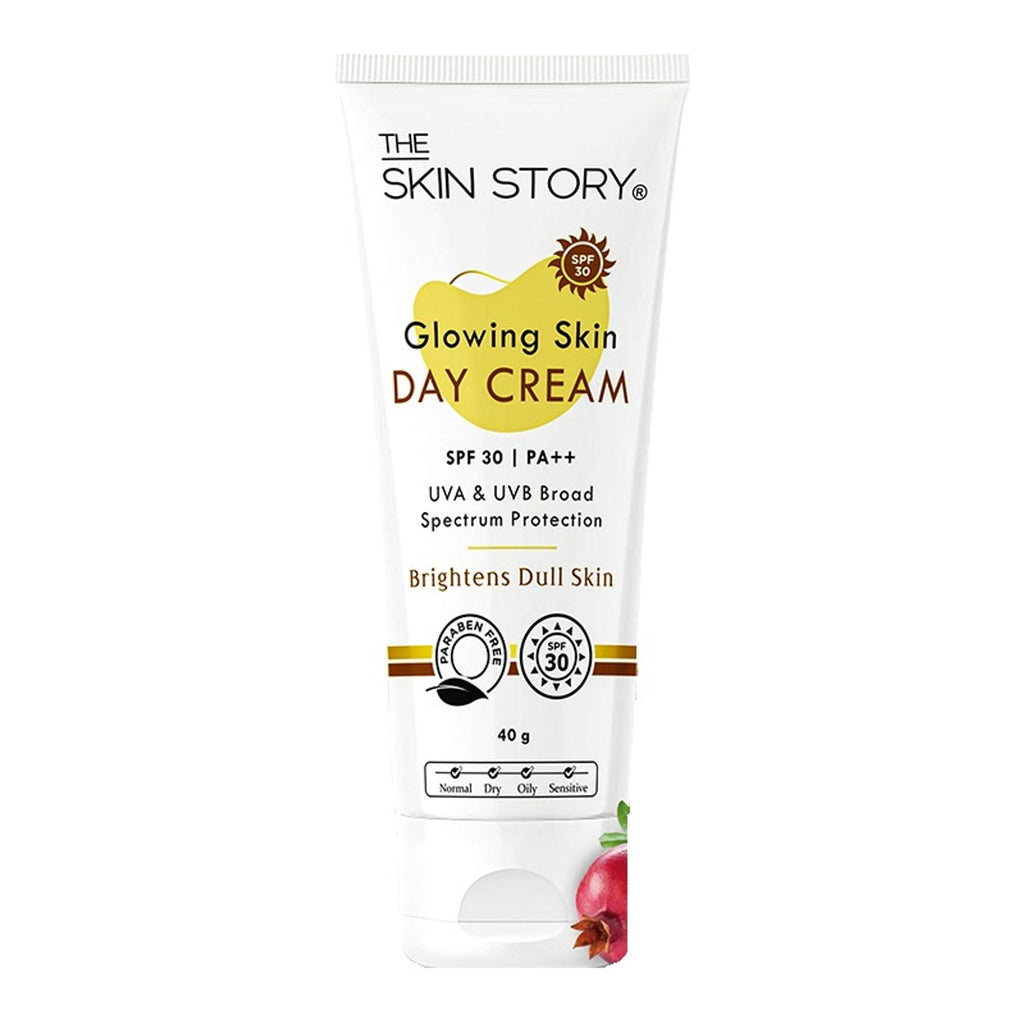 The Skin Story Sun Protection Day Face Cream For Brighter Glowing Skin With SPF 30 PA+++ & Beetroot | Grocsy