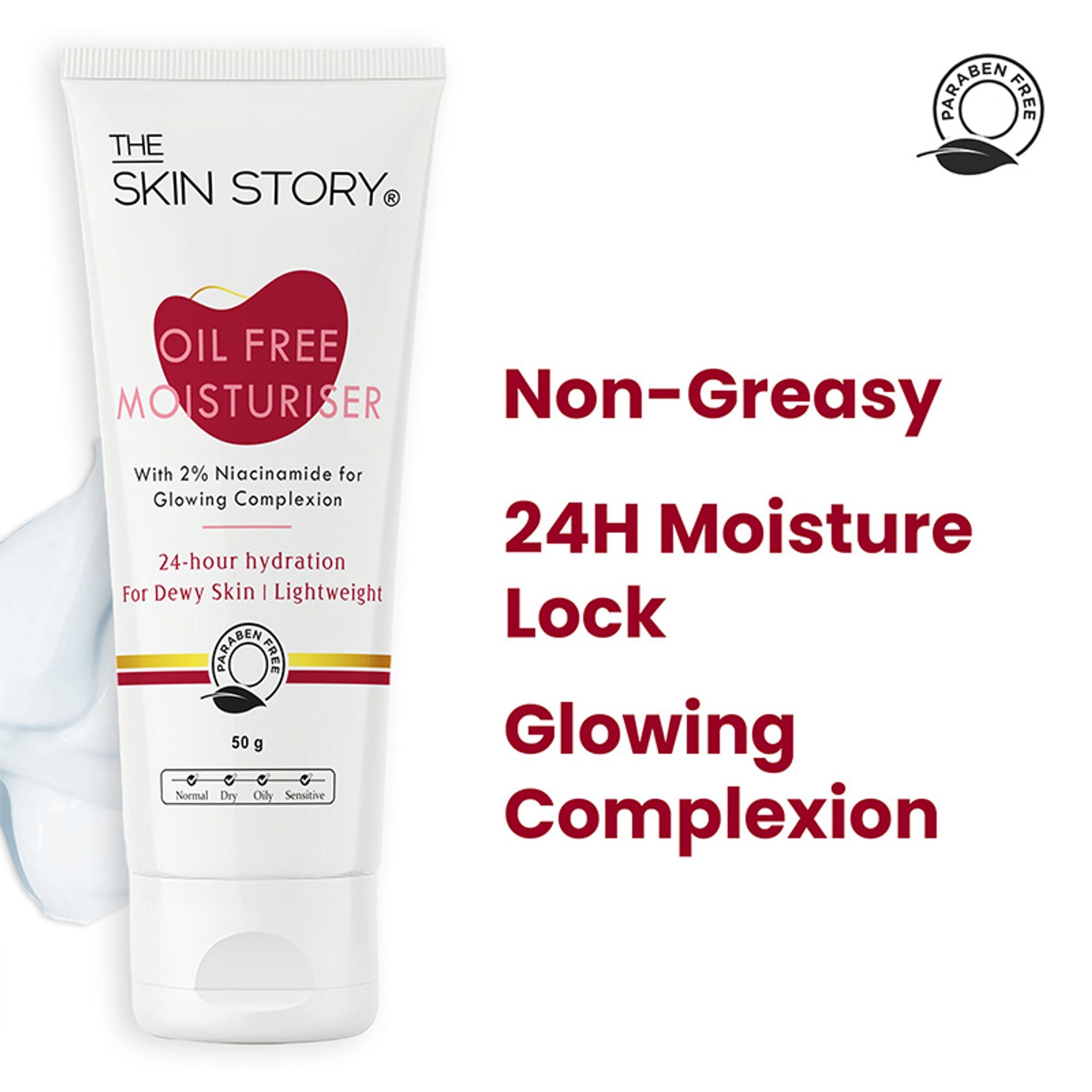 The Skin Story Oil Free Face Moisturizer For Oily Acne Prone Skin Hydrates Adds Glow - Niacinamide | Grocsy