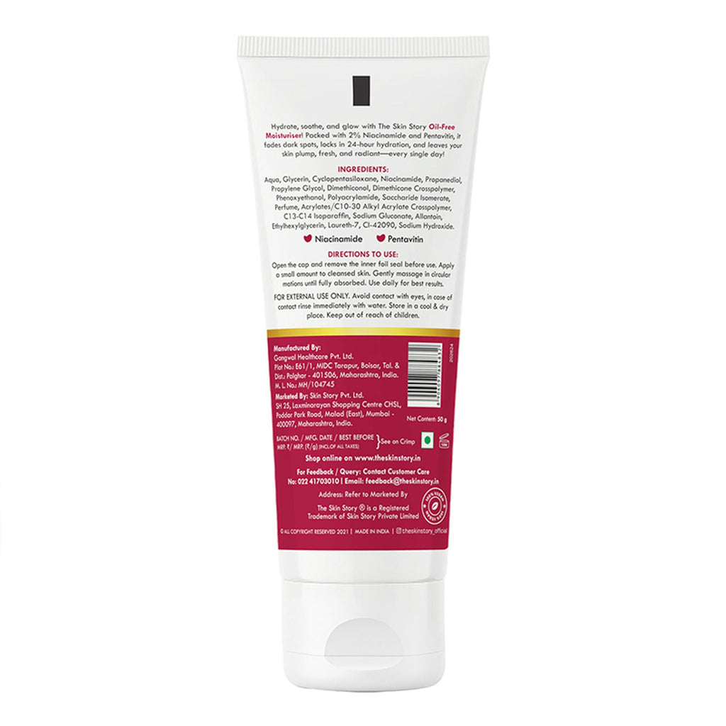 The Skin Story Oil Free Face Moisturizer For Oily Acne Prone Skin Hydrates Adds Glow - Niacinamide | Grocsy