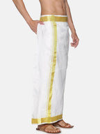 Sethukrishna Men White Solid Readymade Dhoti | Grocsy