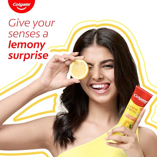 Colgate Lemon Fresh Gel Toothpaste, Fights Yellowness of Teeth, Freshens Breath 120gm/4.3 Oz (240g (120g x 2)) | Grocsy