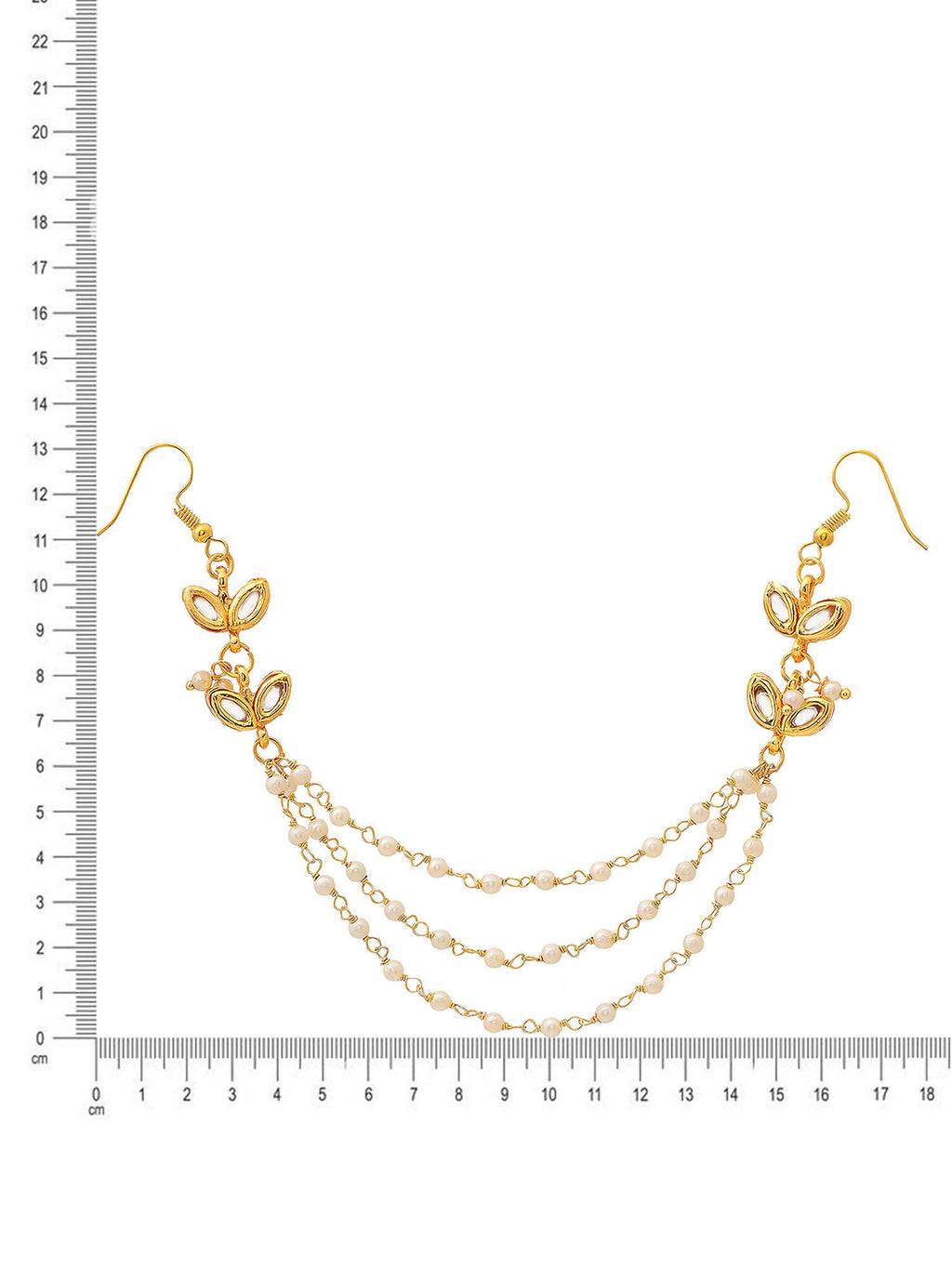 Ruby Raang Gold Kundan and Pearl Hair Jewelry | Grocsy