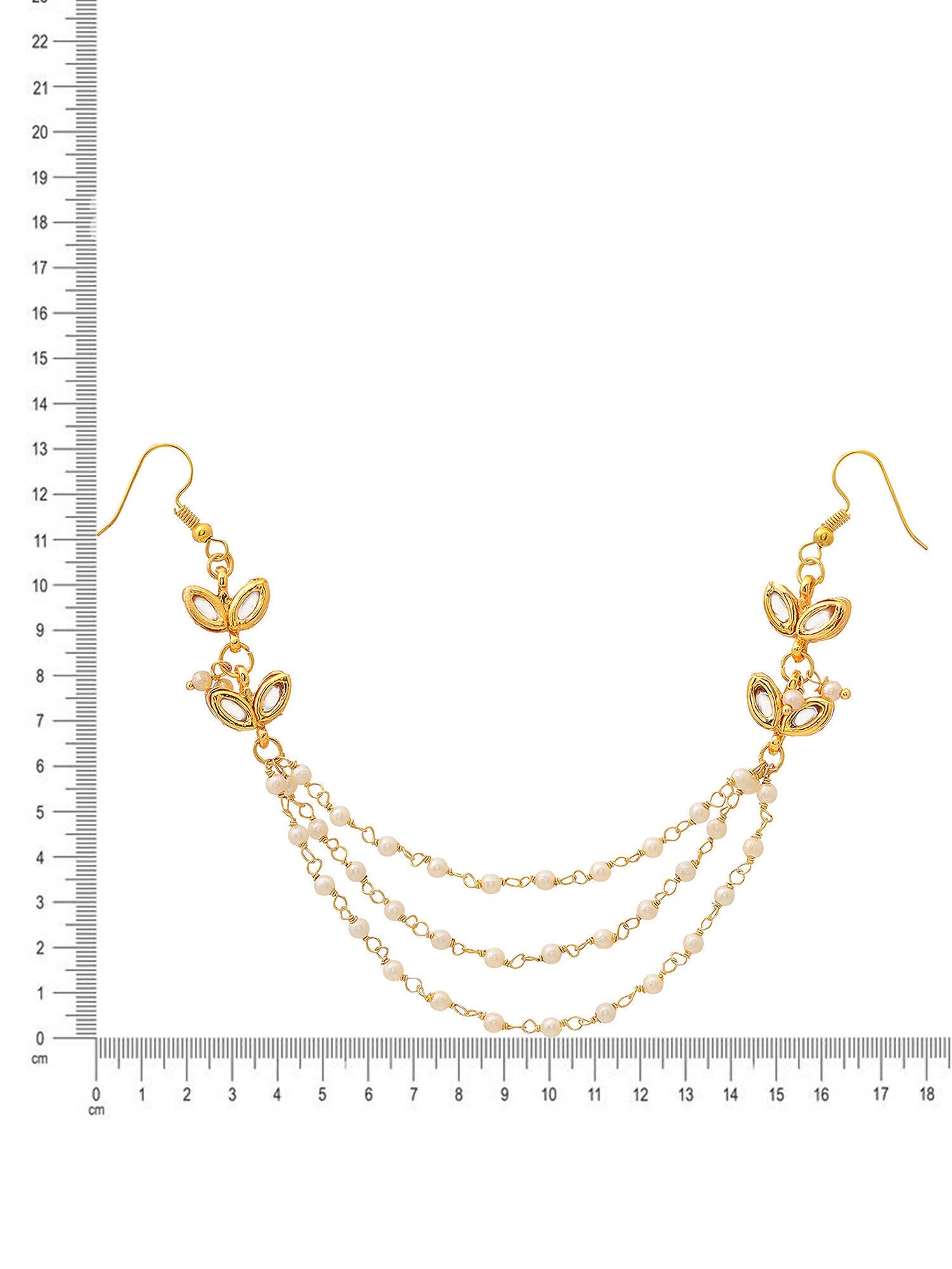 Ruby Raang Gold Kundan and Pearl Hair Jewelry | Grocsy